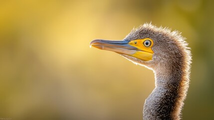 Canvas Print - yellow beak prominent; background softly blurred