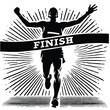 © StockNinja - Marathon Runner Finish Line Silhouette