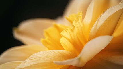 Poster -  A close-up of a yellow flower against a black background