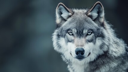 Wall Mural -  A woolly face, close-up Intense gaze Blurred background