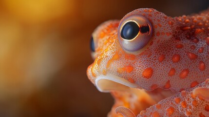 Wall Mural -  A tight shot of a fish's expressive face, surrounded by rising bubbles, against a softly blurred background