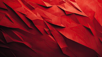Leinwandbilder - A textured red abstract background with sharp edges and light shadows, offering a modern and energetic look.