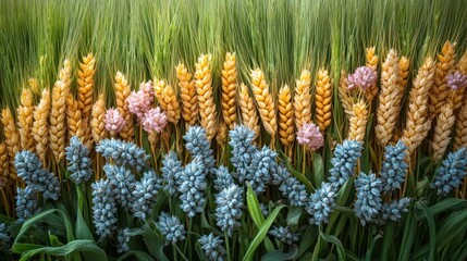 Sticker - Wheat and Flowers Arrangement