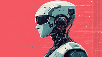 Poster - Illustration of a high-tech robot with cutting-edge technology, showing its advanced functionality and sleek design