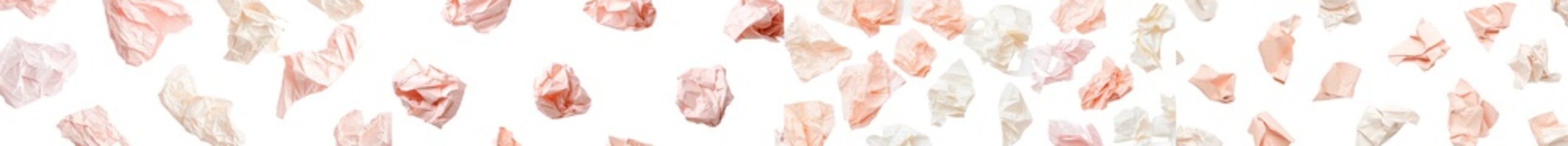 Aufkleber - Set of pastel light pink beige cream crumple wrinkle crushed scrunch ripped irregular shape paper. Many different designs. Mockup template artwork graphic.