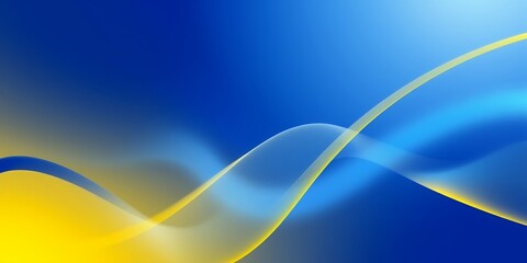 Canvas Print - Abstract blue and yellow wavy background.