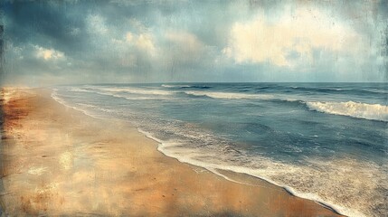 Canvas Print - Seascape with Cloudy Sky