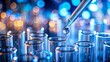 © NeuralStudio - Vibrant and colorful close-up of laboratory test tubes with a liquid dropper Represents a scientific experiment conducted possibly in a medical or chemical laboratory setting