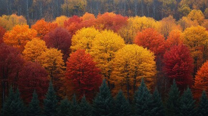 Sticker - Autumnal Forest Landscape