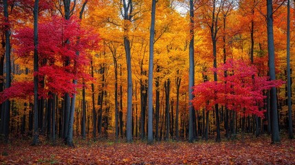 Wall Mural - Autumnal Forest Landscape