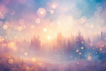 Soft, warm light filters through misty textures, blending pastel hues and gentle, abstract shapes, creating a serene, ethereal, and dreamy aesthetic background for creative projects.