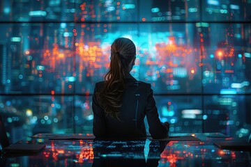 Poster - technology business computer screen person woman information communication