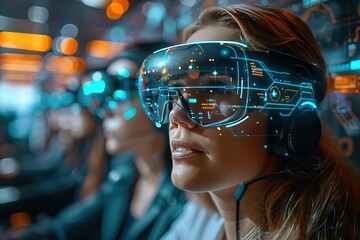 Poster - futuristic technology virtual digital reality innovation future glasses headset interface