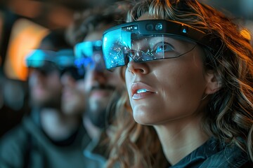 Poster - technology innovation futuristic digital virtual device modern vr tech glasses future reality