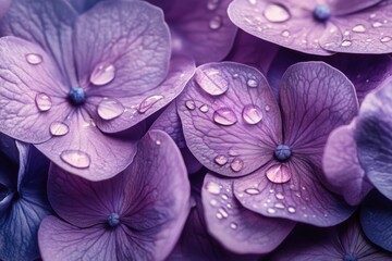 organic beauty products, captivating photo of purple petals and oil drops, capturing violet flower oil essence, promoting natural beauty products