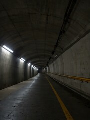 Wall Mural - Completed tunnel with smooth concrete walls extending into darkness.