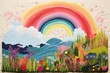 © Rawpixel.com - Rainbow landscape painting rainbow.