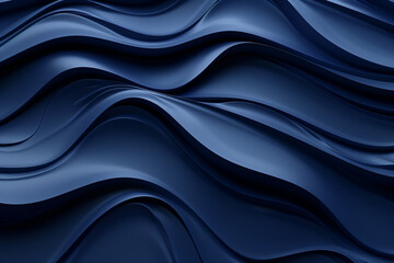 3d render of blue striped pattern wave shape dark background