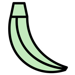 Sticker - Banana Food Fresh Filled Outline Icon