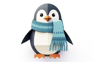 Poster - Penguin wearing scarf animal winter bird.