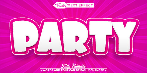 Wall Mural - Shiny Party Hard Vector Editable Text Effect Template