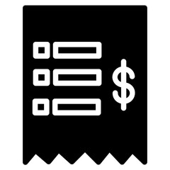 Canvas Print - Bill Shopping Total Glyph Icon