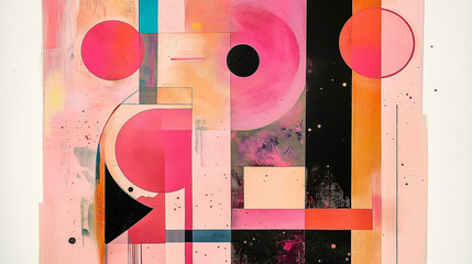 Poster - Abstract background showing geometric shapes creating modern art composition