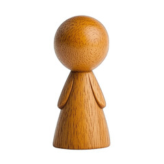 Wooden doll isolated on transparent background