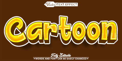 Cartoon Yellow  Vector Editable Text Effect Template