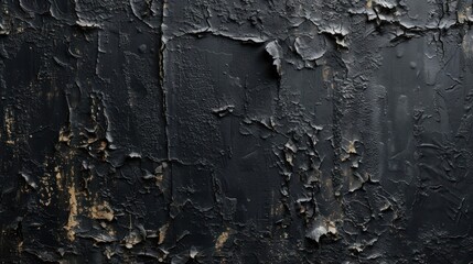 Wall Mural - Black abstract rough wall.