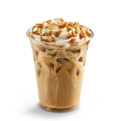 Wall Mural - Iced caramel coffee with cream