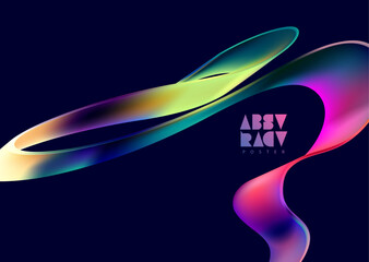 Wall Mural - abstract background of fluid iridescent ribbon. elegant vector wallpaper.