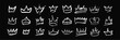 © A_Y_N - Set of doodle crowns drawn by wax pencil. White chalk royal headwear in graffiti style. Vector illustration. Collection of hand drawn luxury doodle kid elements for rock or hip hop music poster design