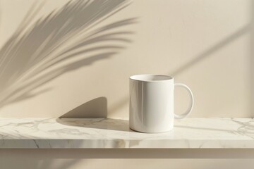 Canvas Print - Mug mockup windowsill porcelain beverage.