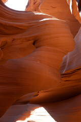 Naturally Carved sandstone walls of Antelope Canyon, outline of a female bust