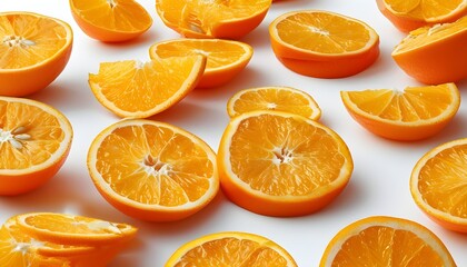 Vibrant orange slice with a clear clipping path, showcasing juicy texture against a pure white background