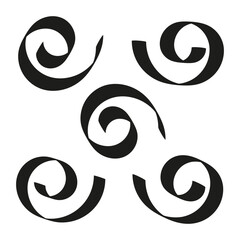 Poster - Swirling lines icon. Spiral movement symbol. Curved abstract shapes. Vector dynamic design.