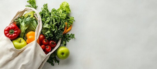 Eco-Friendly Reusable Bag with Fresh Produce