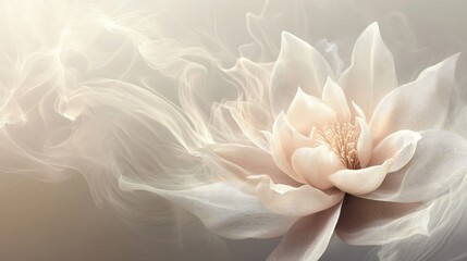 Poster - 3D flower wallpaper design with subtle steam creating a dynamic, realistic floral atmosphere. No logos or people.