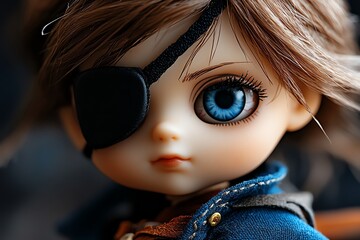 A doll wearing an eye patch, yet underneath, you can feel something shifting as if alive