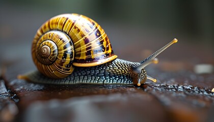 Dynamic close-up of a speeding snail showcasing the beauty of motion blur in an AI-generated masterpiece