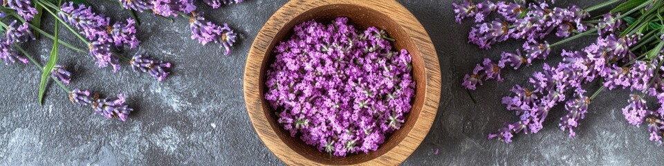 Wall Mural - essential oil and lavender flowers. Selective focus