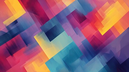 Canvas Print - Abstract geometric background vector illustration in a painting style