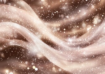 Poster - glamorous abstract illustration featuring a brown background adorned with sparkling glitter