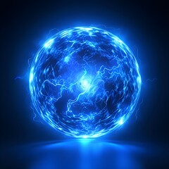 Wall Mural - a-blue-electricity-ball