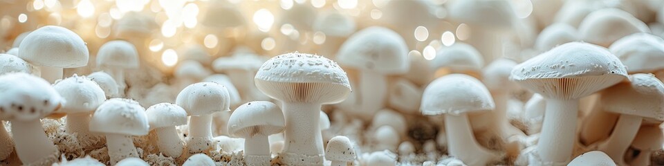 growing mushrooms on the farm. Selective focus