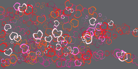 Wall Mural - Valentine's Day background February 14th with pink hearts and confetti. Flyers, invitation, posters, brochure, banners, voucher design template