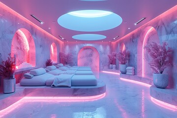 Poster - A pink room with a pink ceiling and pink walls
