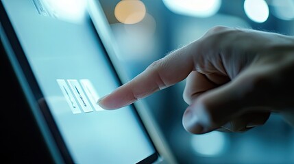 Poster - Close-up of a Finger Interacting with a Touchscreen Interface