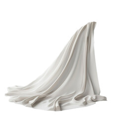 Poster - white cloth is billowing on a white background, forming an abstract shape